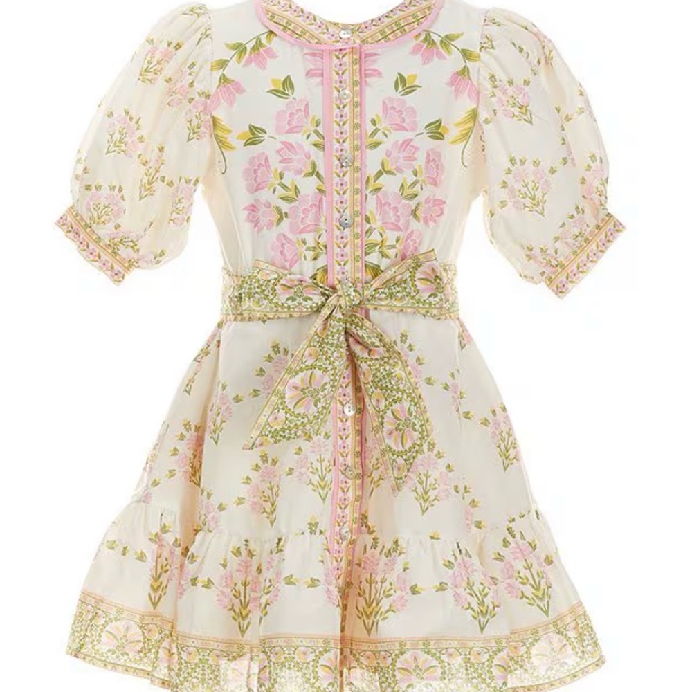 A Loves A from Dillard’s -Girls' Floral Puff-Sleeve Dress with Bow size XL NWT